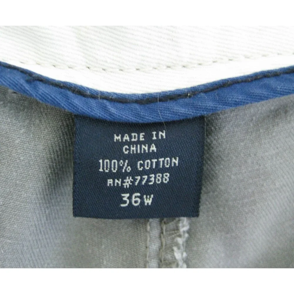 J. CREW Mens (Size 36) Gray Flat Front Casual Chino Shorts 4 Pockets 100% Cotton